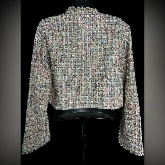 NWT Women's Glamaker Multicolor Tweed Jacket, size Med. - Picture 5 of 10